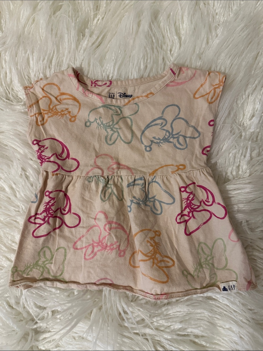 Disney Toddler Tank Top in Light Pink with Multicolor Mickey Outlines